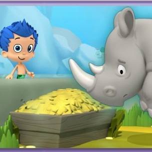Картинка к мультфильму Гуппи и пузырики Одинокий носорог ищет друзей