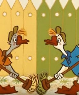 Картинка к мультфильму "Веселая карусель" - Два весёлых гуся